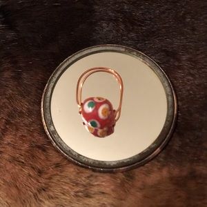 One Statement Pink Polkadot Handmade Glass Ring